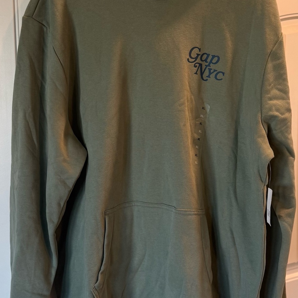 GAP Olive 'Gap NYC' Pullover Hoodie